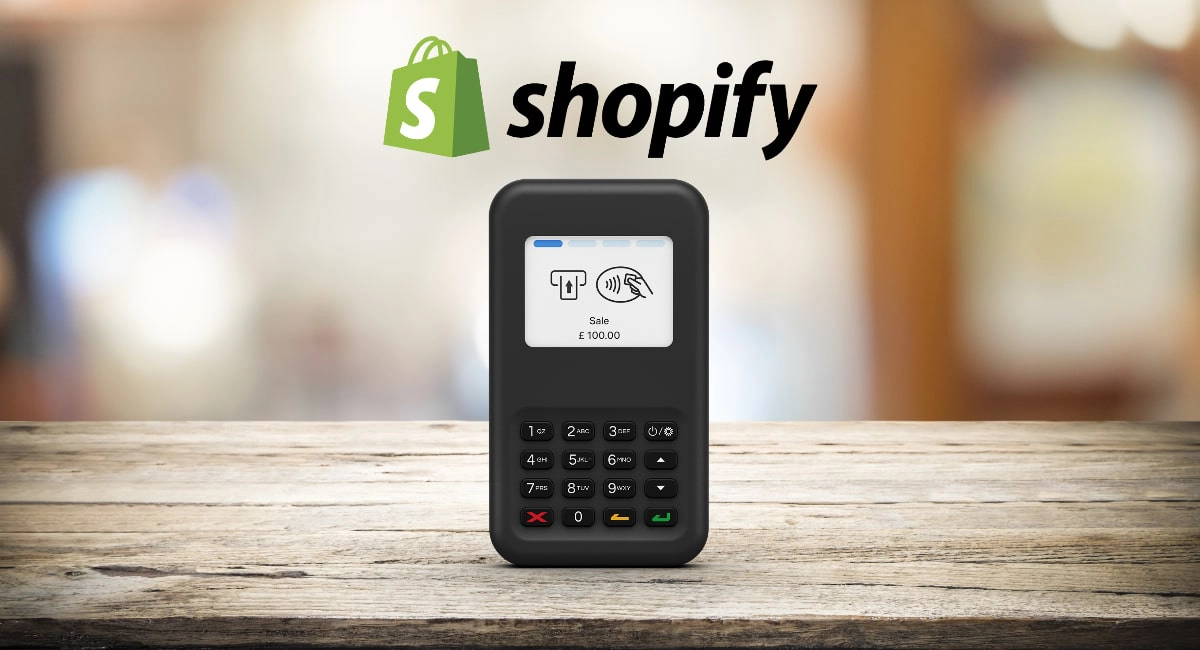 Shopify card reader on table
