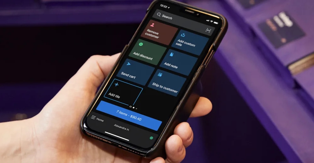 Shopify mobile POS app on iPhone Shopify mobile POS app