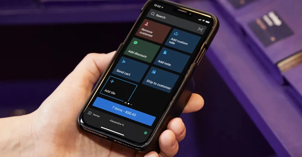 Shopify mobile POS app on iPhone Shopify mobile POS app