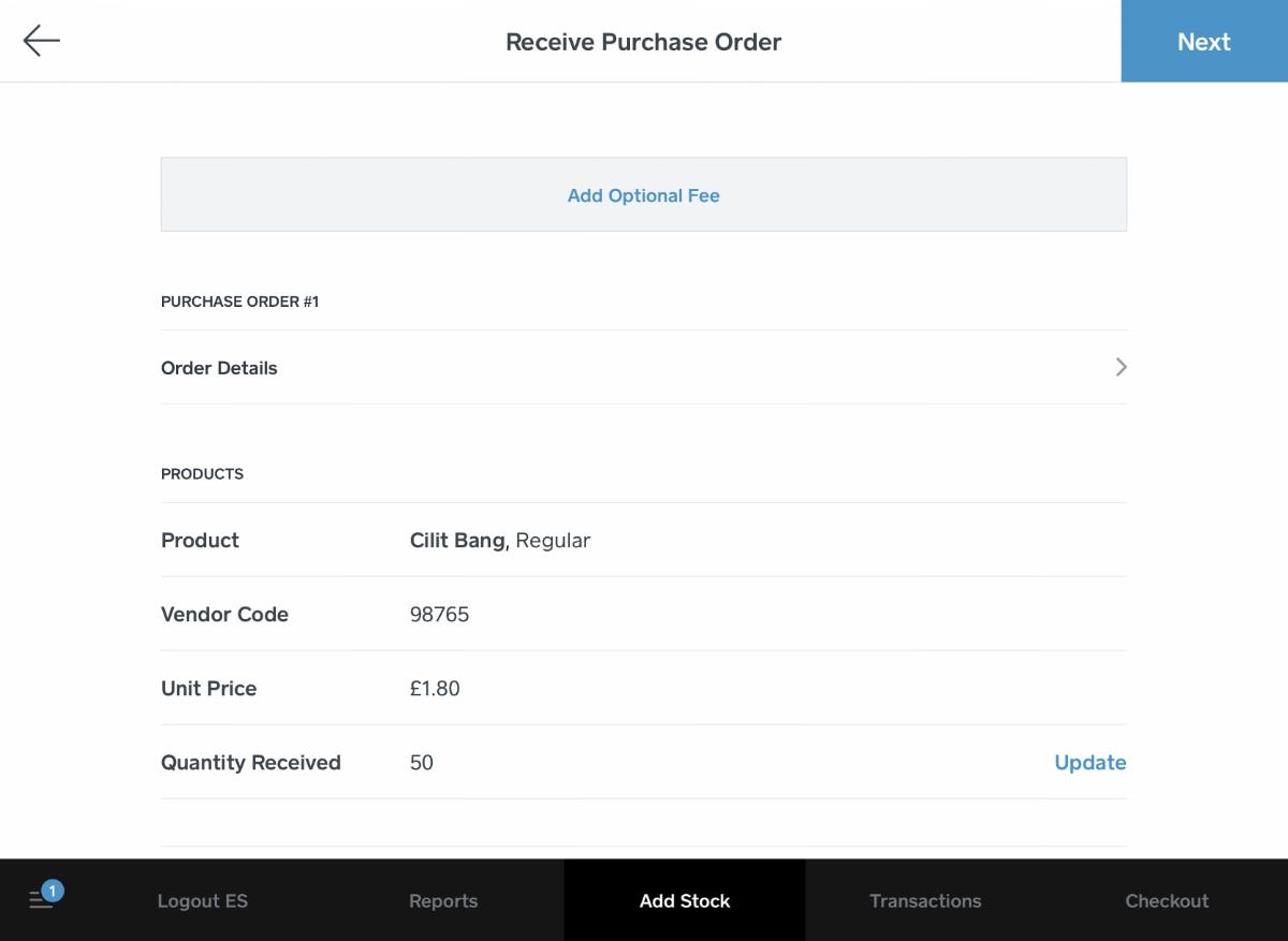 Square for Retail – receiving stock Square retail stock