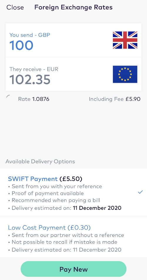 Starling Bank international payment