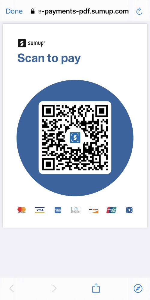 SumUp QR code to print