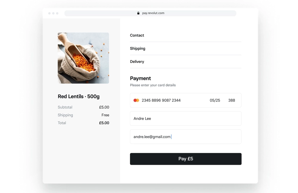 Revolut online payment gateway
