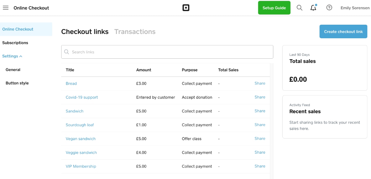 Square Online Checkout links Square Online Checkout links