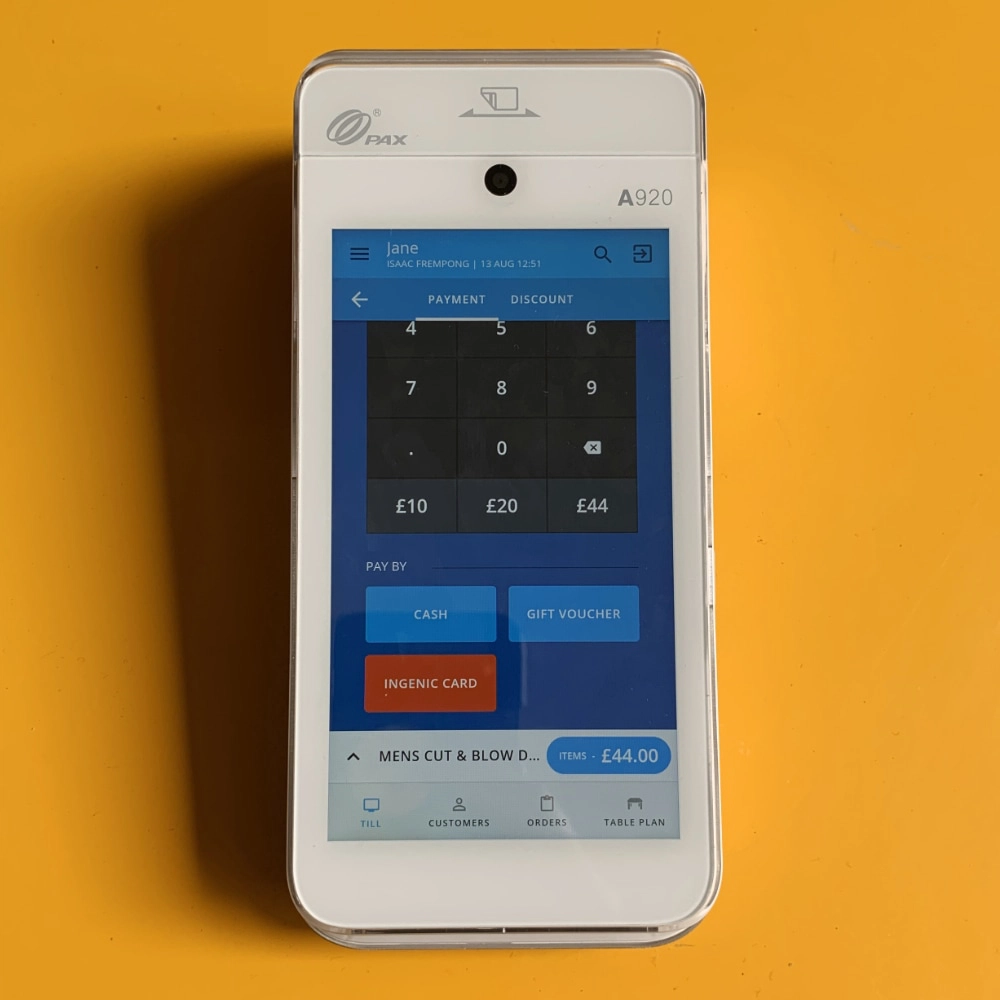 Takepayments Epos Now terminal – checkout screen Takepayments Epos Now terminal checkout screen