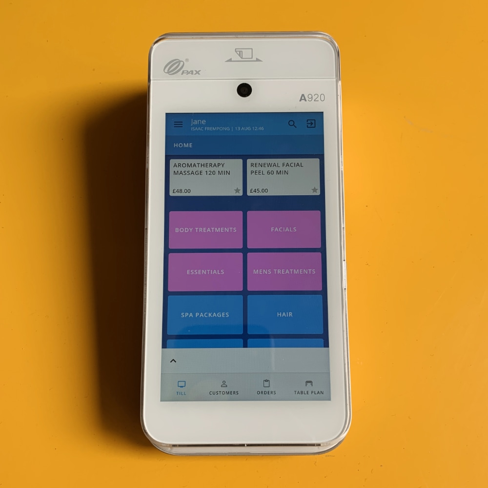 Takepayments Epos Now terminal – product screen Takepayments Epos Now terminal product screen
