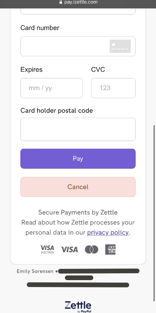 Zettle Payment Link mobile checkout