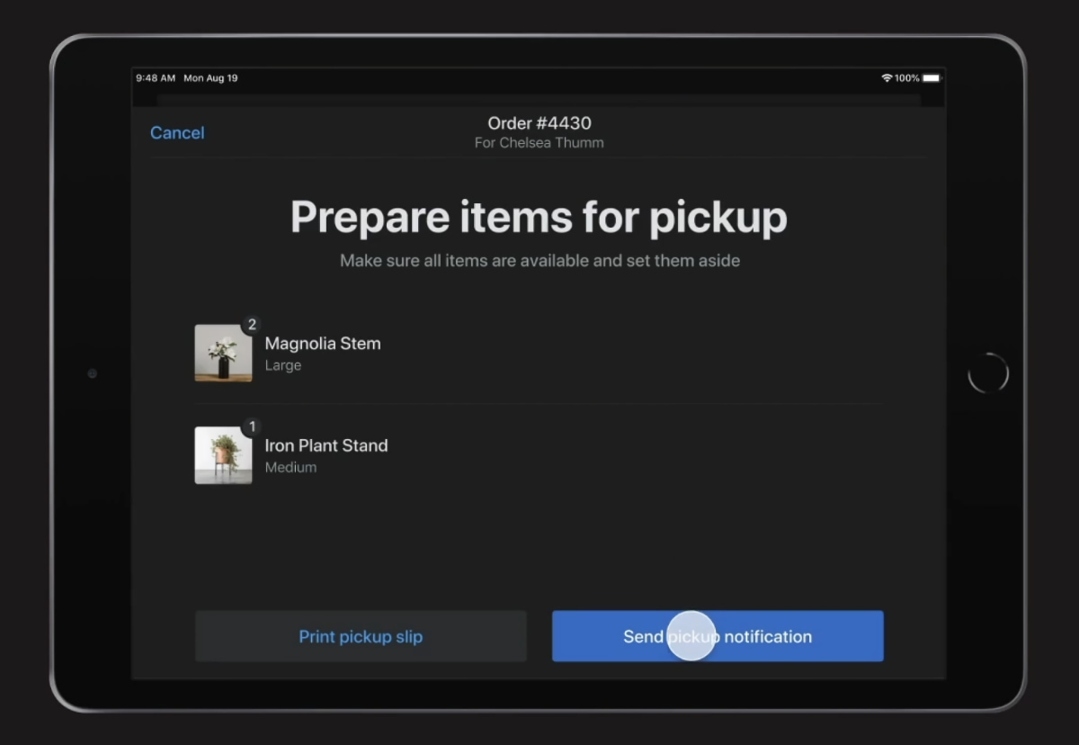 Shopify pickup order preparation Shopify pickup order