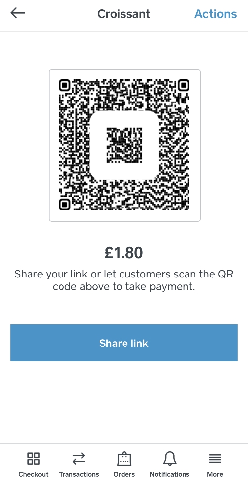 Square QR code in app
