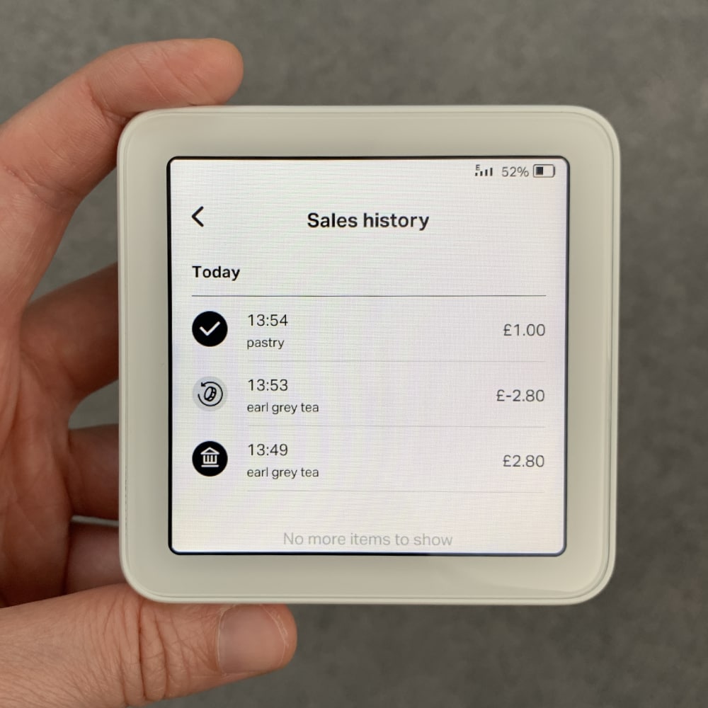 SumUp Solo sales history SumUp Solo sales history