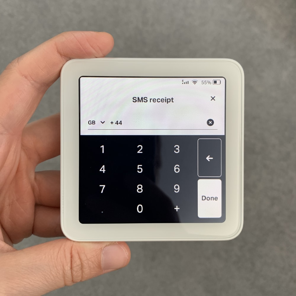 SumUp Solo – send SMS receipt SumUp Solo text receipt
