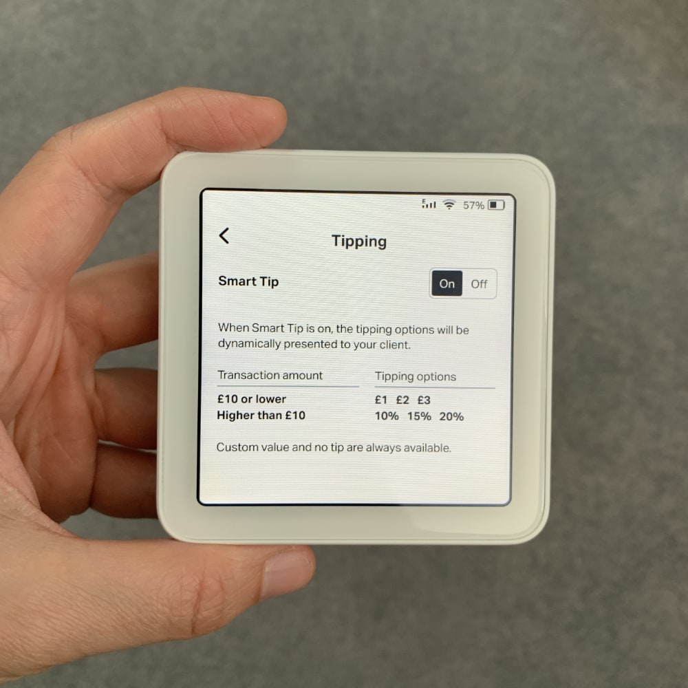 SumUp Solo tipping settings SumUp Solo tipping settings