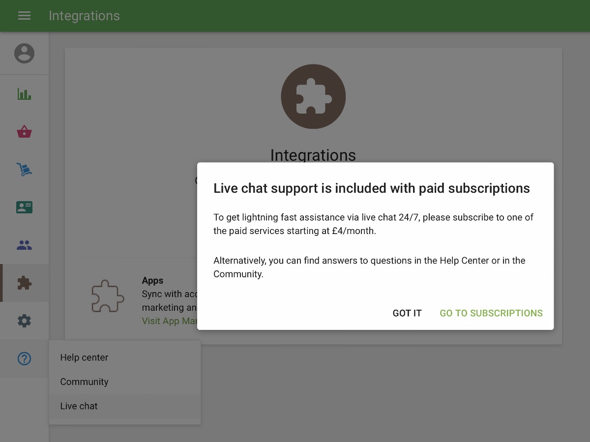 Loyverse live chat warning Loyverse live chat