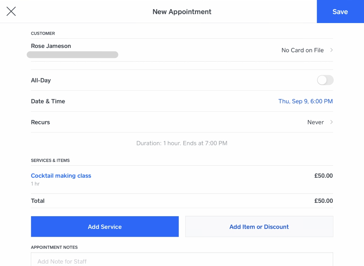 Square Appointments booking options Square Appointments booking options
