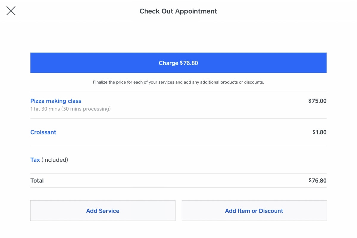 Square Appointments checkout Square Appointments checkout