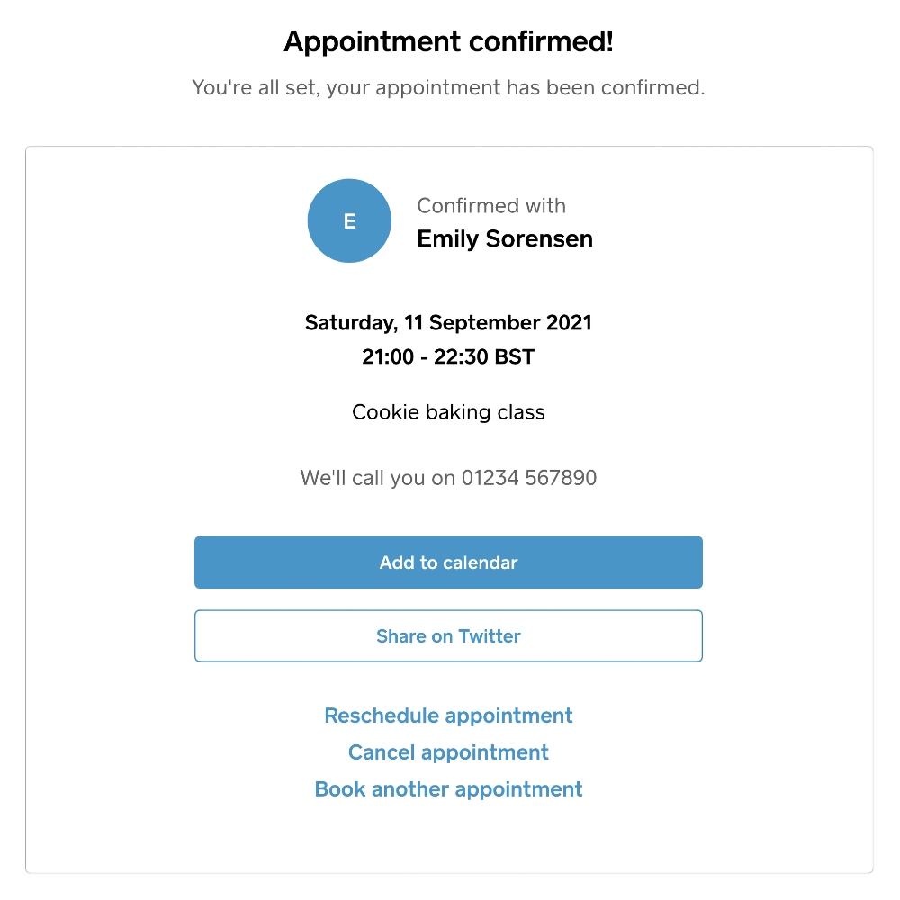 Square Appointments – customer’s booking confirmation Square Appointments customer booking confirmation