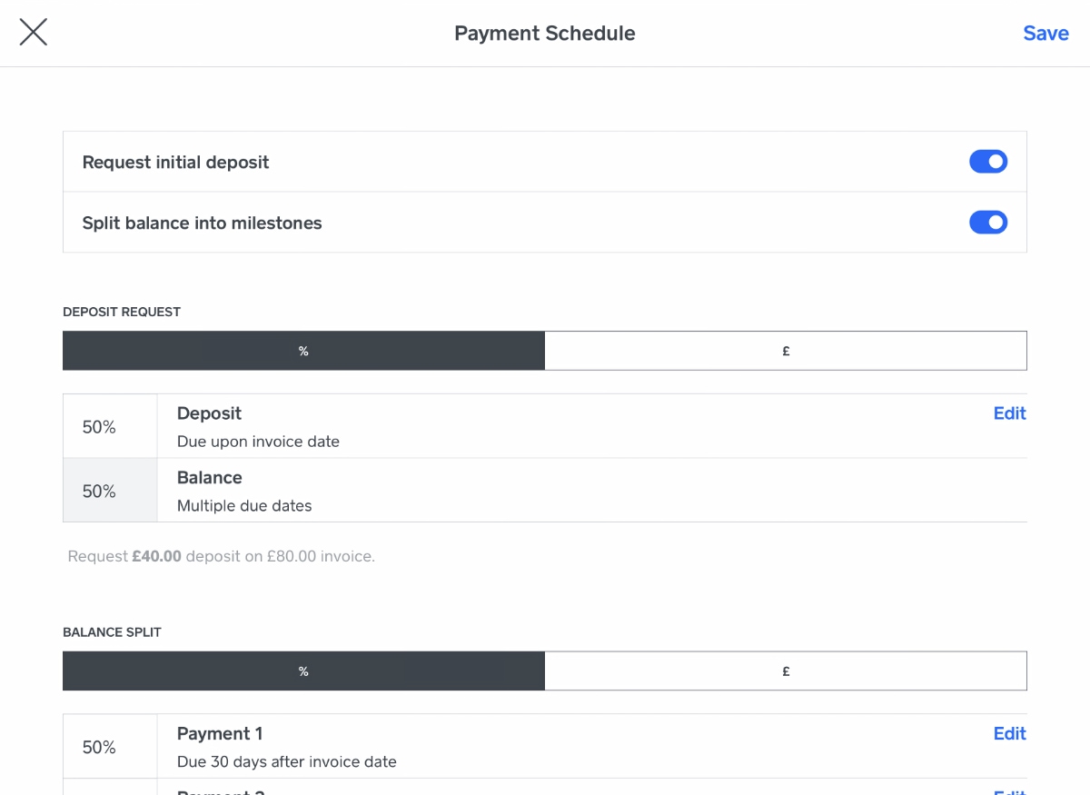 Square Invoices – estimate schedule settings Square Invoices estimate scheduling