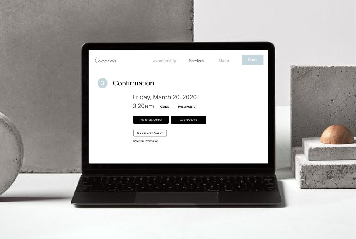 Squarespace Scheduling booking on laptop