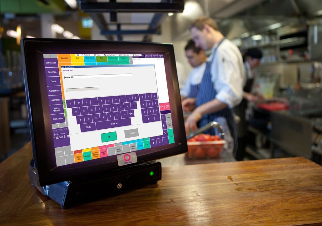 Impos POS software in a restaurant kitchen Impos POS in restaurant
