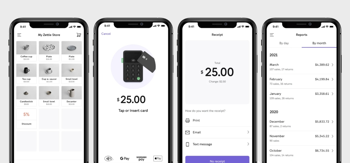 PayPal Zettle app on iPhone PayPal Zettle app