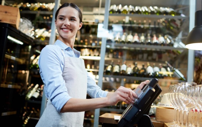 point of sale system in wine restaurant