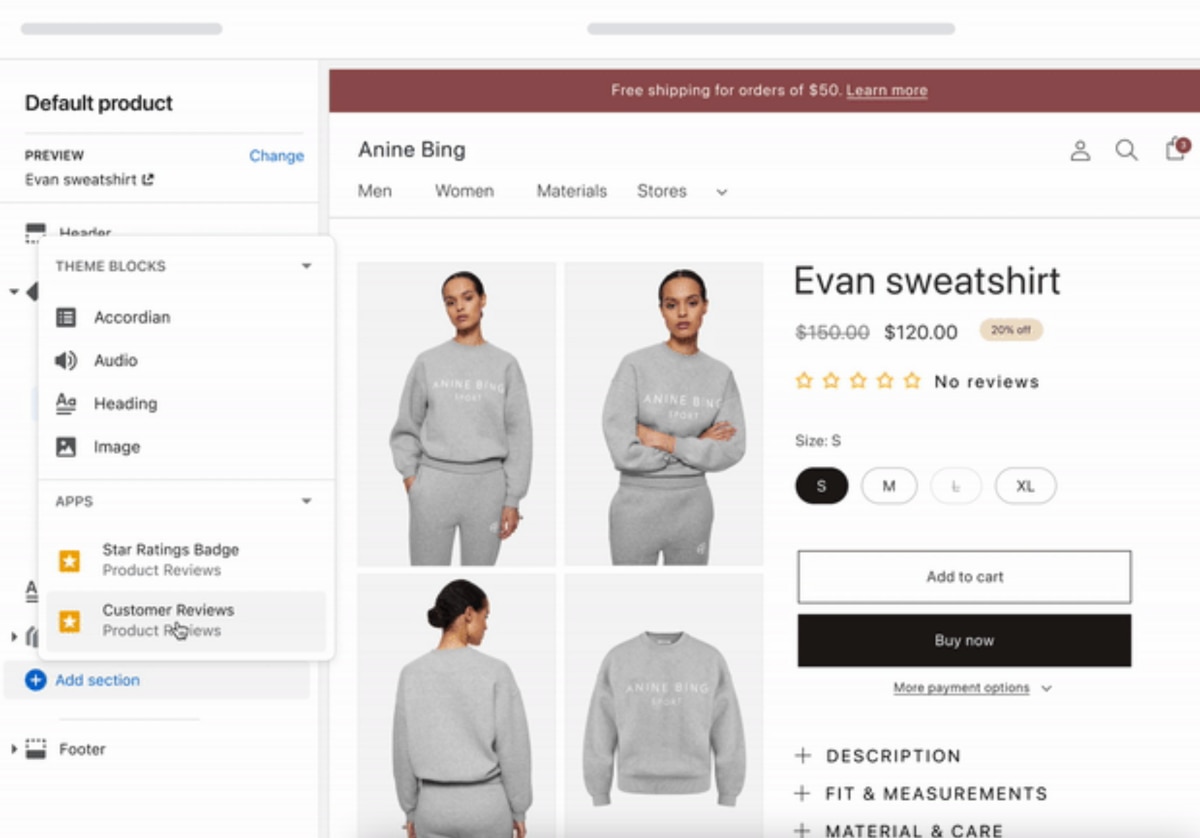 Shopify editor example