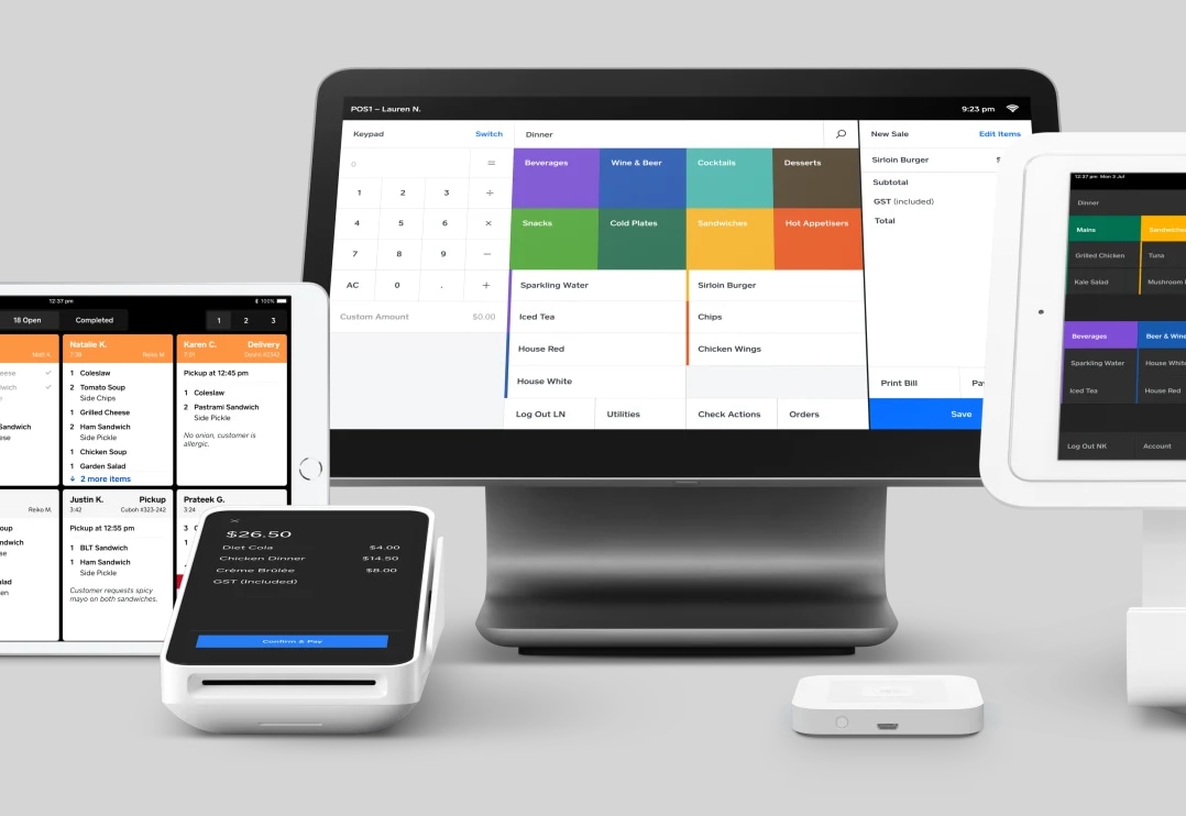 Square cafe and restaurant POS system Square restaurant POS system