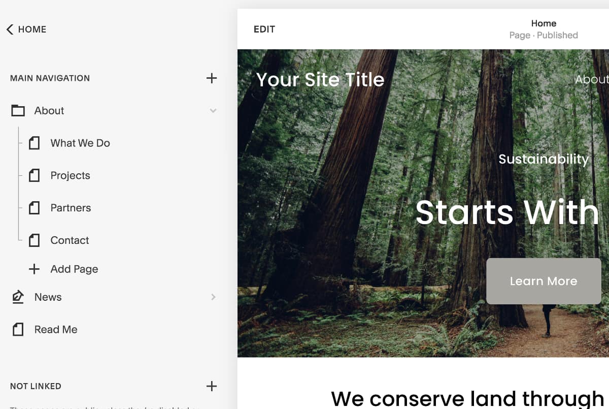Squarespace editor