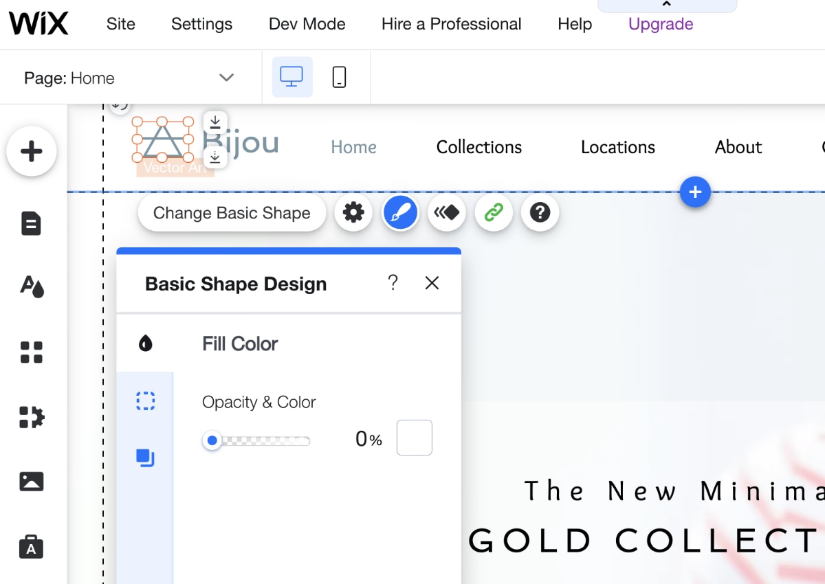 Wix Editor logo tweak example Wix Editor example