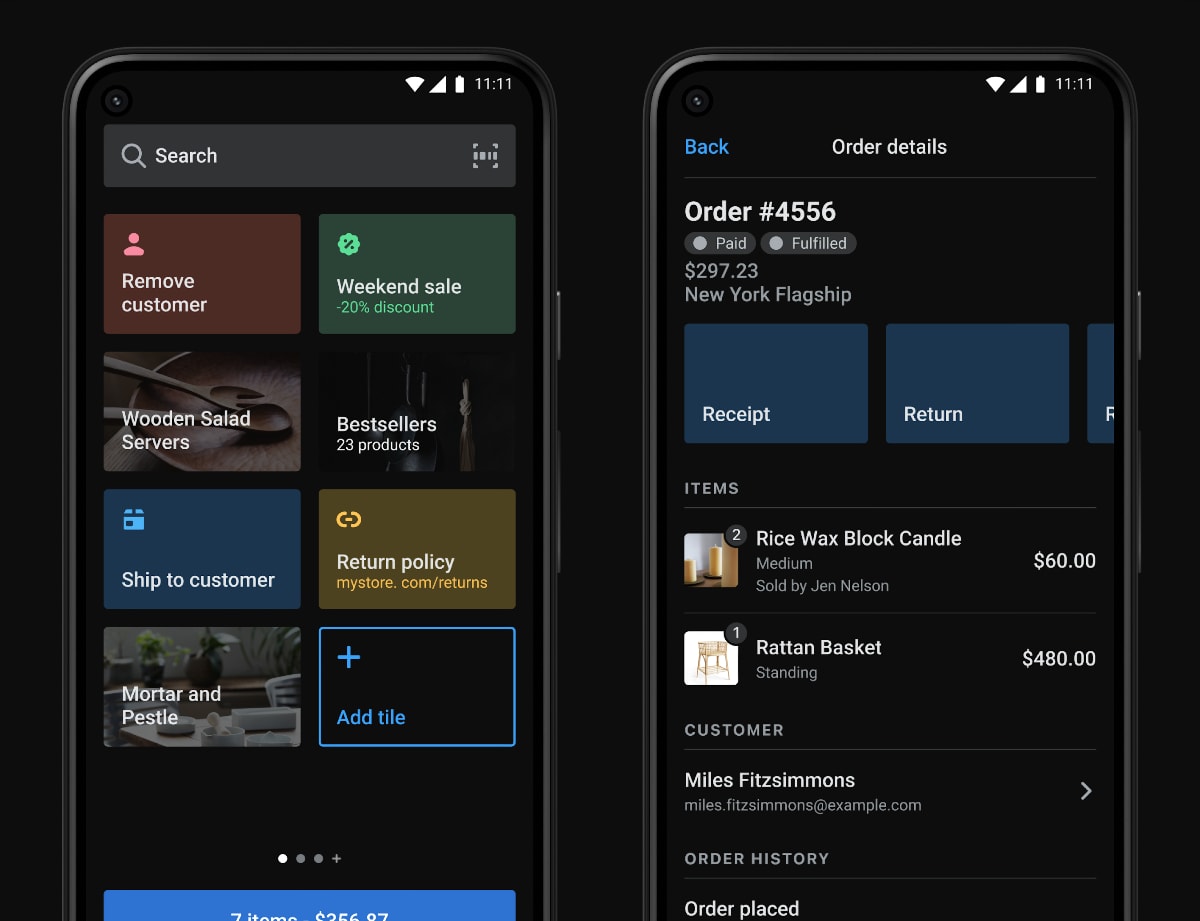 Shopify POS app on Android phone