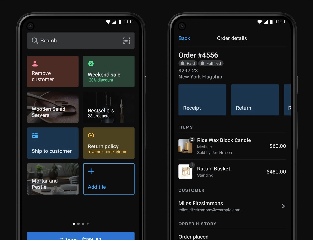 Shopify POS app on Android phone