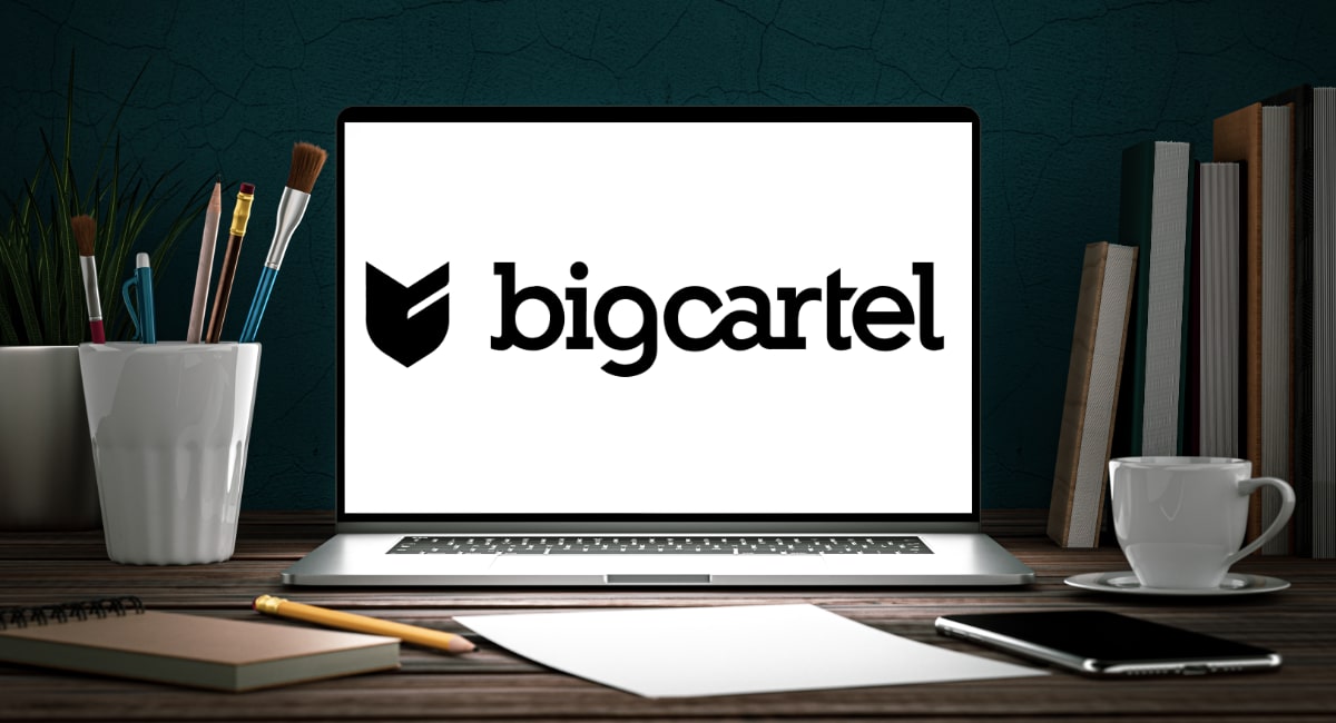 Big Cartel logo on laptop screen