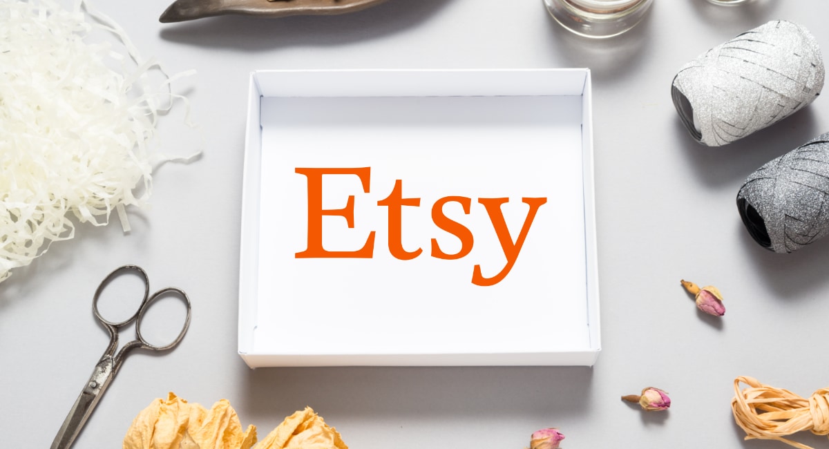Etsy box and craft materials
