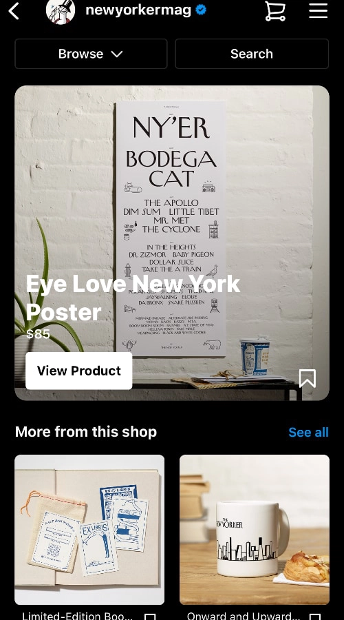 Instagram shop front