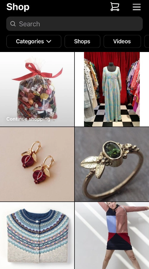 Instagram shop search