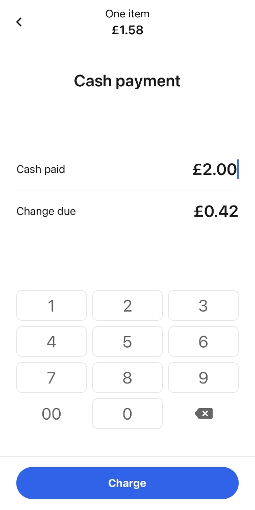 SumUp App cash payment