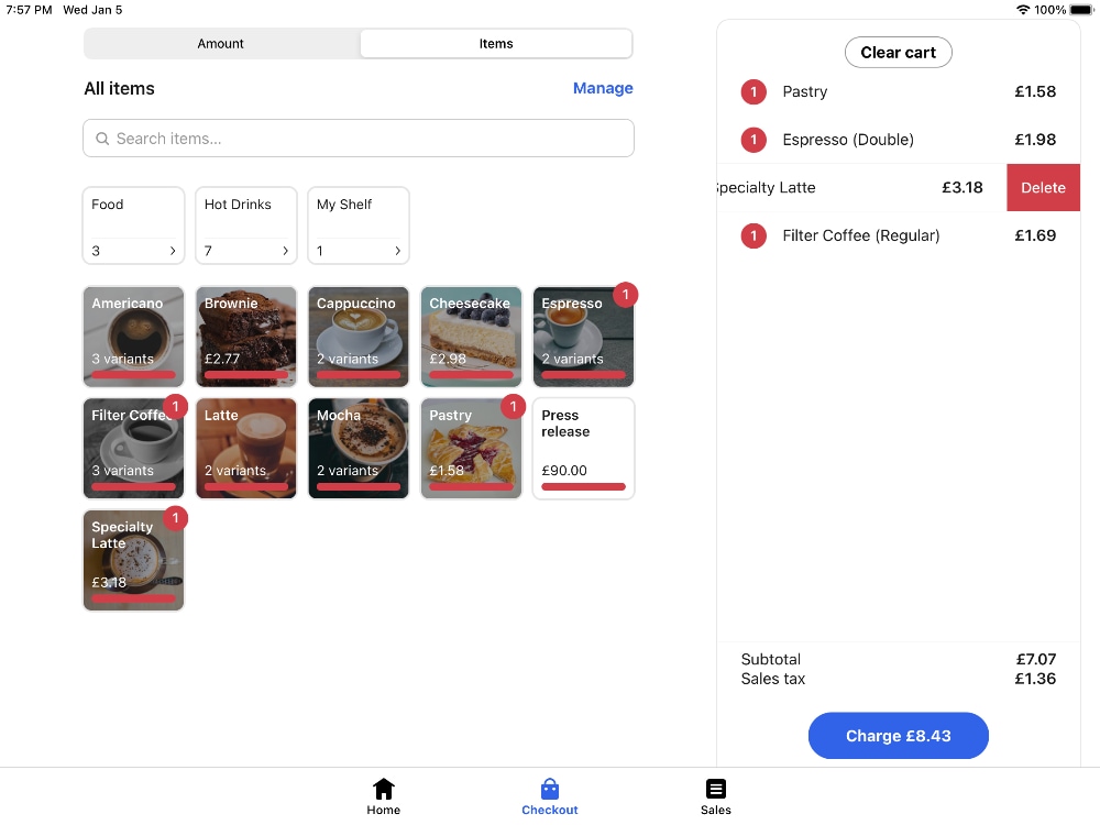 SumUp App product checkout SumUp App product checkout