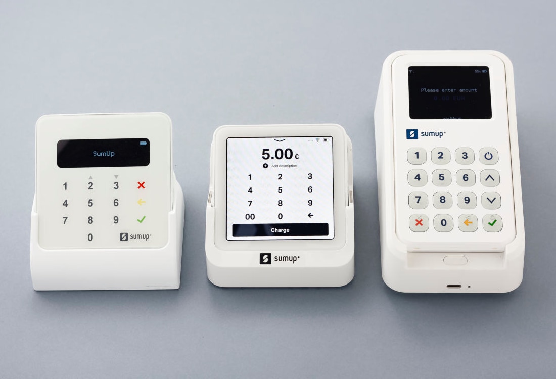 SumUp payment terminal range SumUp Air, Solo and 3G Printer