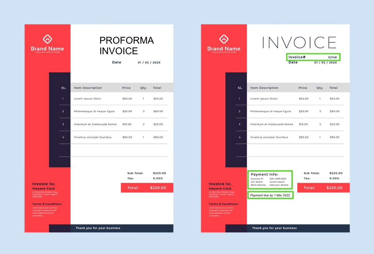 Invoice Proforma Mnt35846