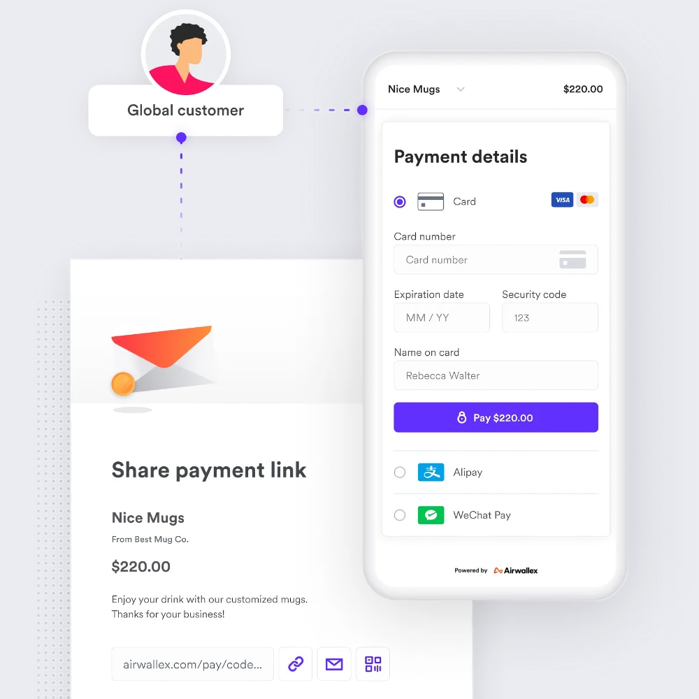 Airwallex payment link example Airwallex payment link generation and checkout screen