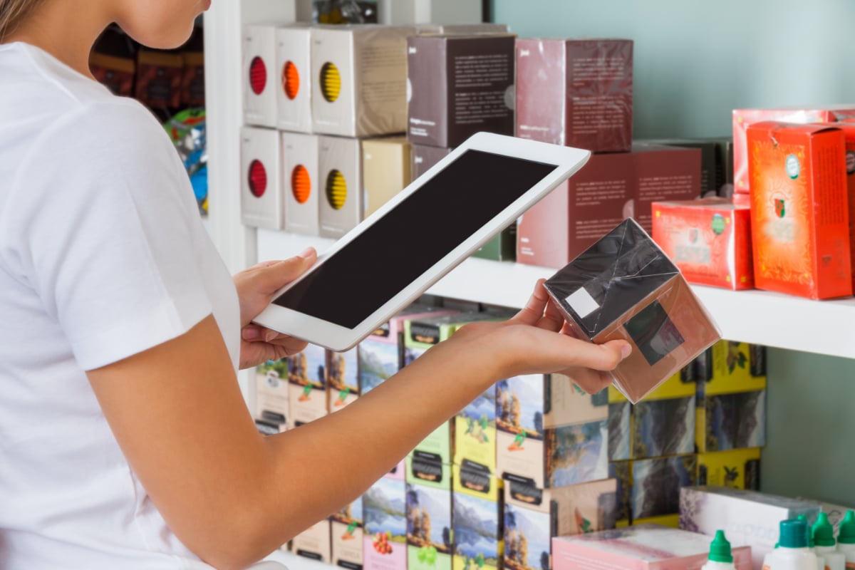 Checking a product code in store