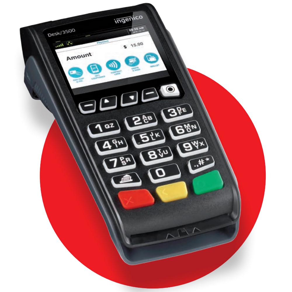 EVO offers the Ingenico Desk/3500 card machine