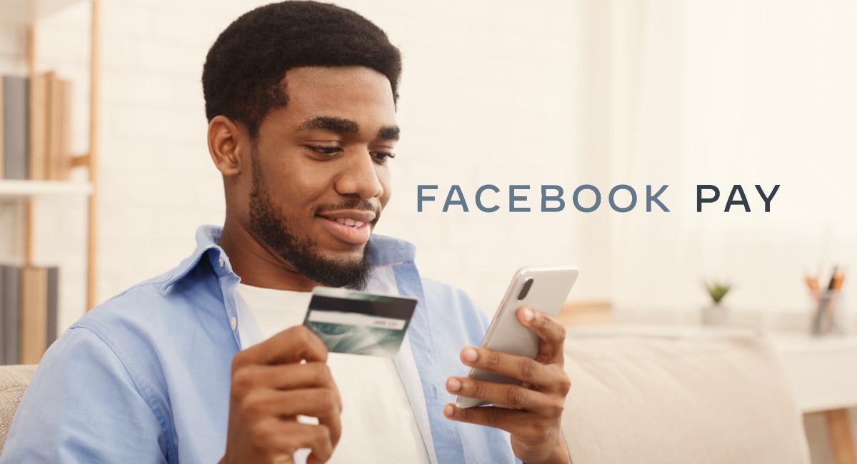 Man using Facebook Pay on phone