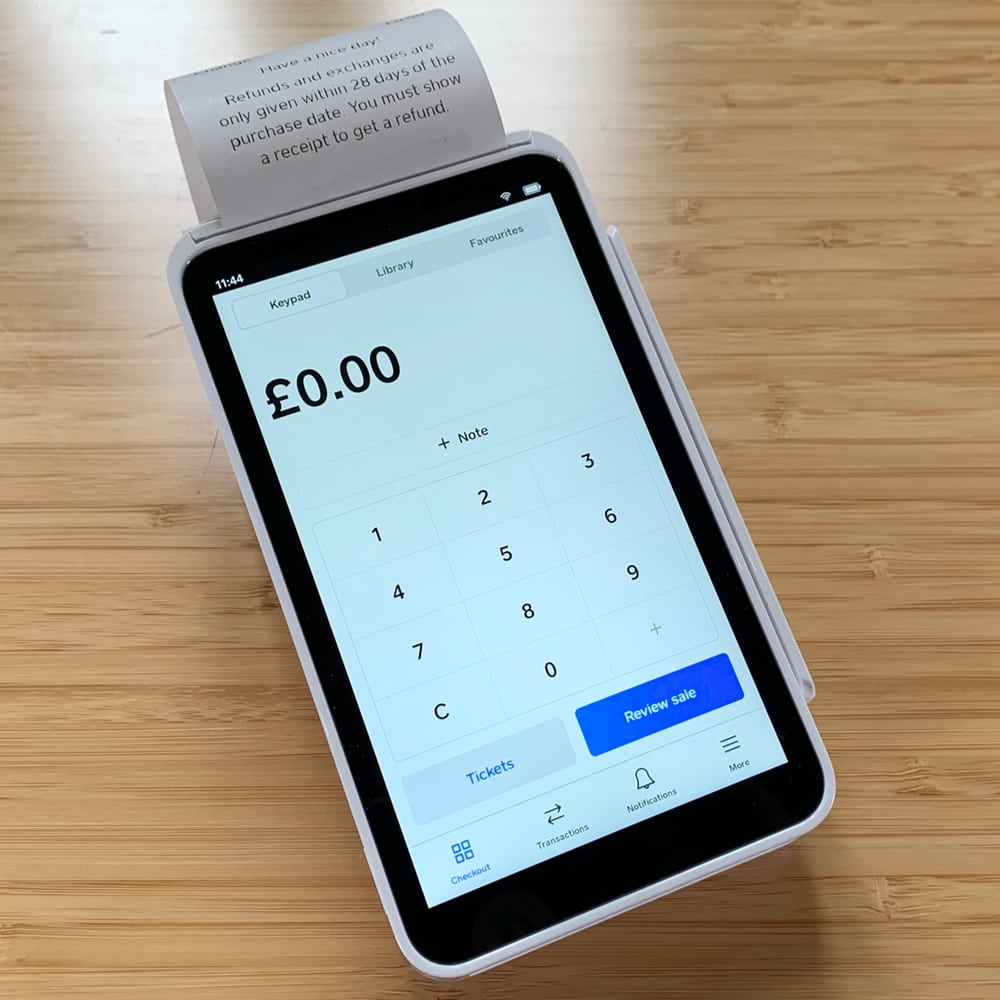Square Terminal lets you enter an amount for the bill Square Terminal keypad