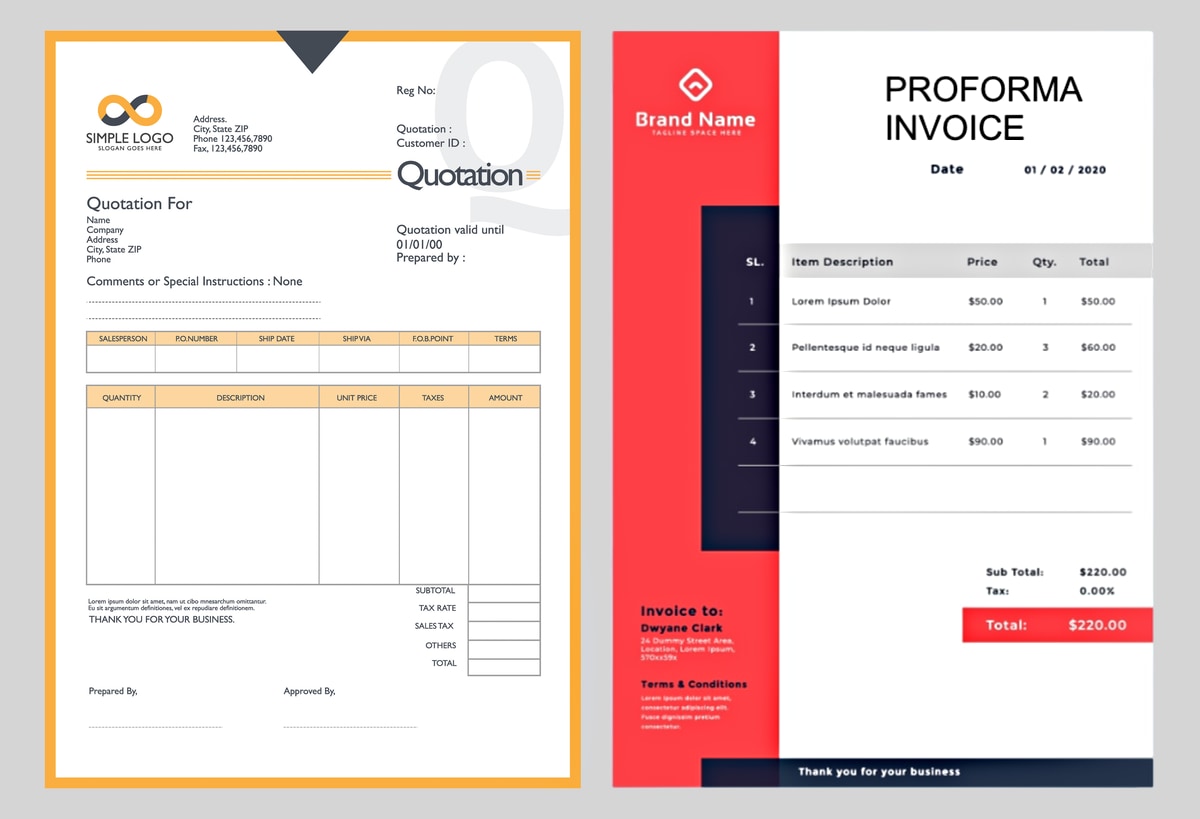 Proforma invoice vs quotation what s the difference 