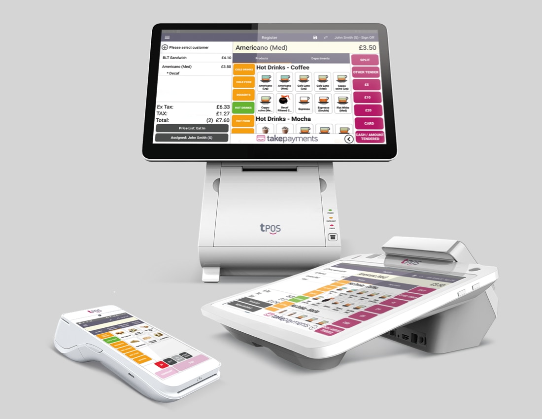 Takepayments tPOS setup Takepayments POS hardware