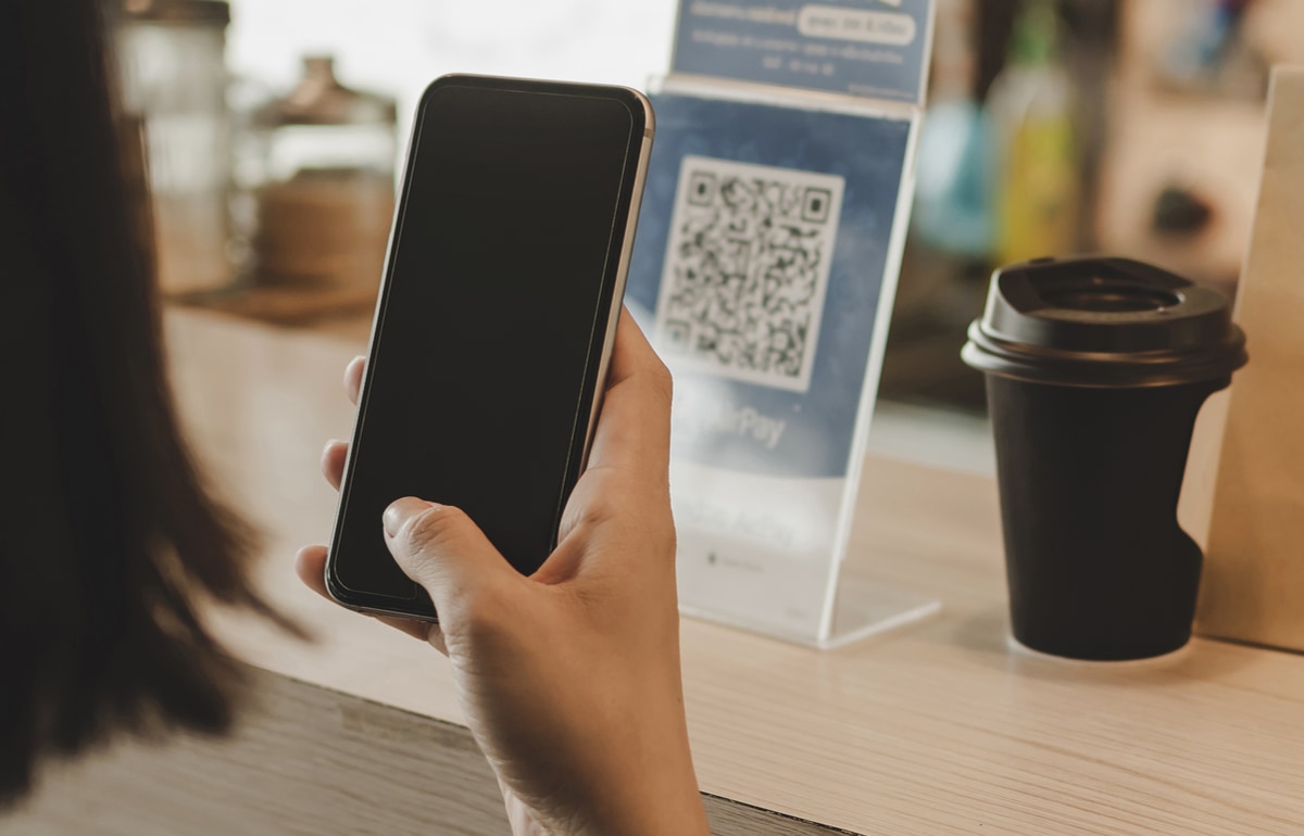 QR code payment at counter