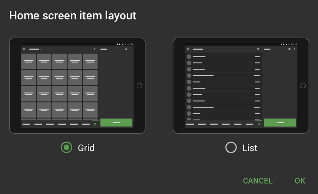 Loyverse home screen layout options