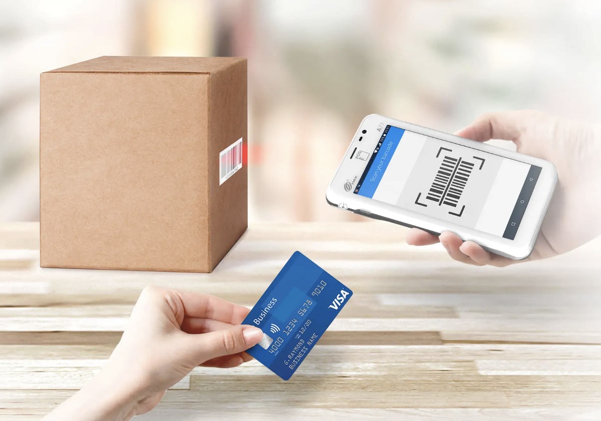 myPOS Slim scanning a barcode myPOS Slim scanning barcode