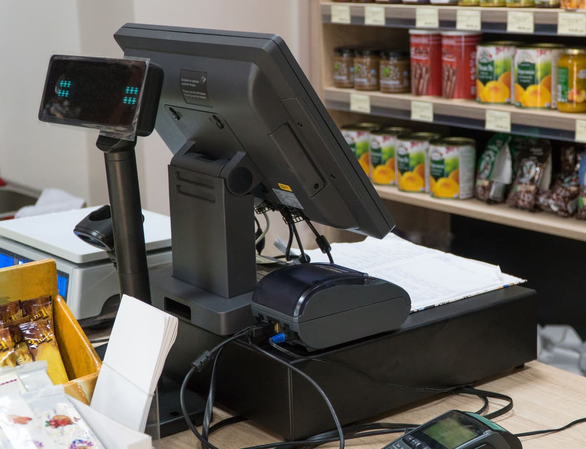 On-site POS system retail POS system on counter